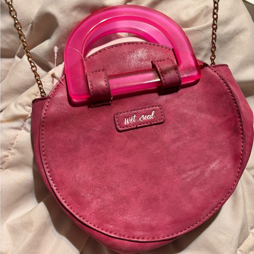 Wet Seal Fuchsia Round Crossbody Bag
